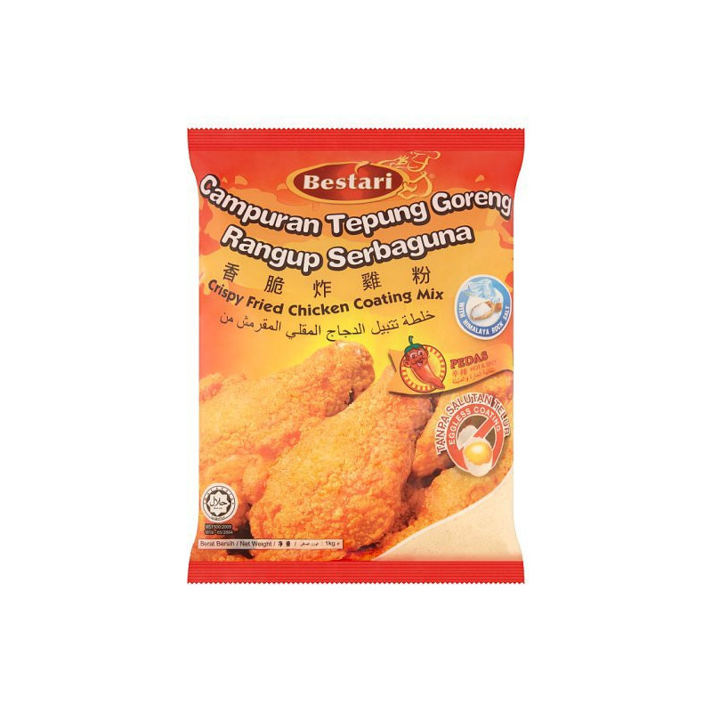 Bestari Crispy Fried Chicken Coating Mix Hot & Spicy 1kg