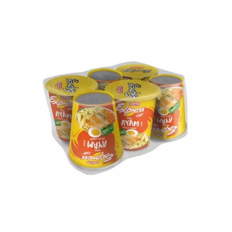 Mamee Express Cup Noodle Curry  Flavour 6x60g
