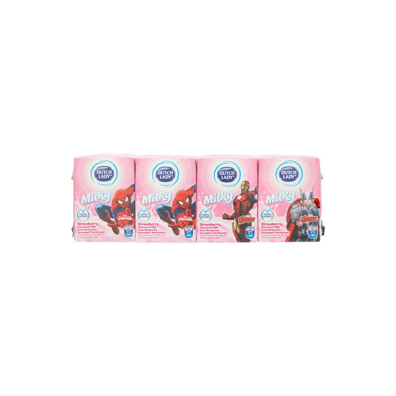 Dutch Lady Milky Marvel Strawberry Flavoured 4 x 125ml