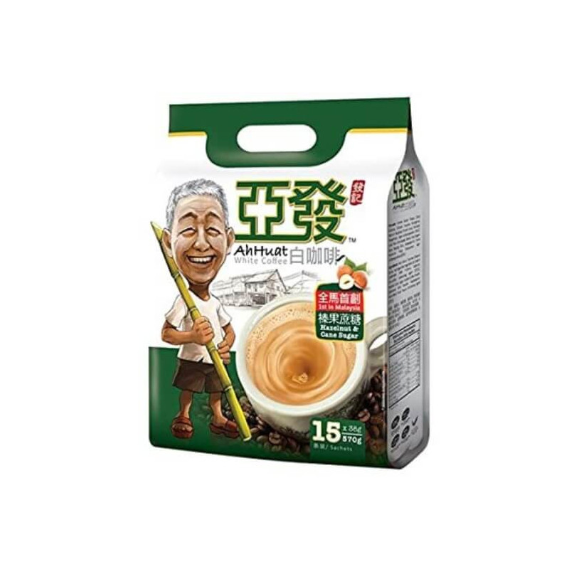 Ah Huat White Coffee Hazelnut & Cane Sugar 15x38g