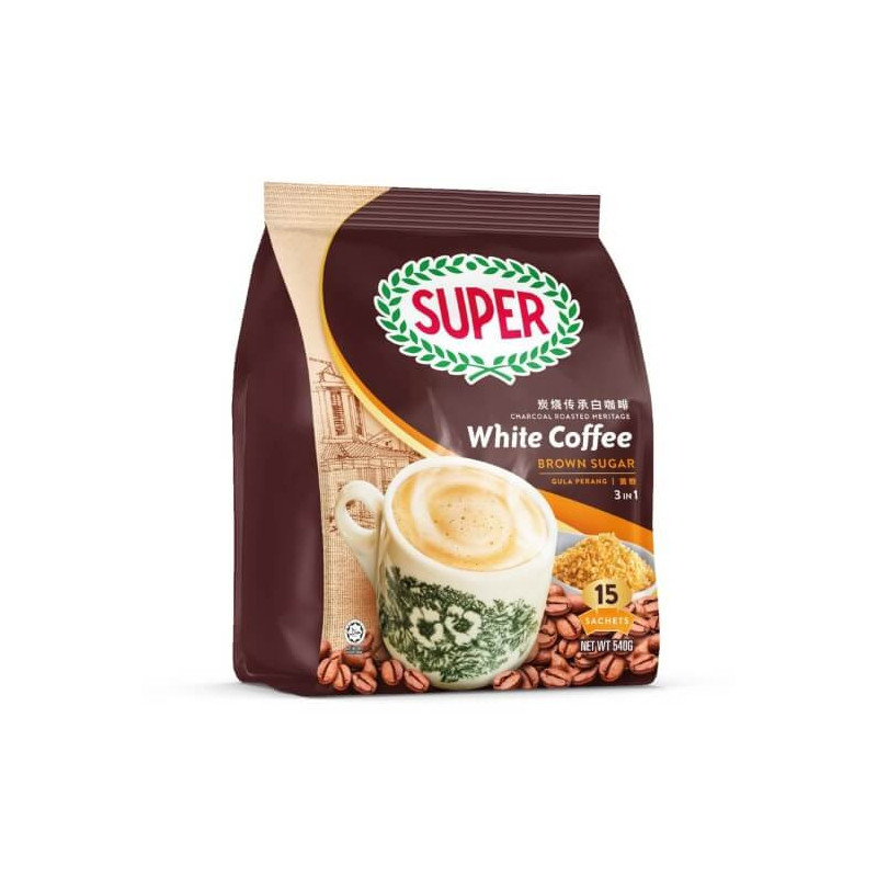 Super Charcoal Roasted White Coffee 3 in 1 Brown Sugar 15s x 36g