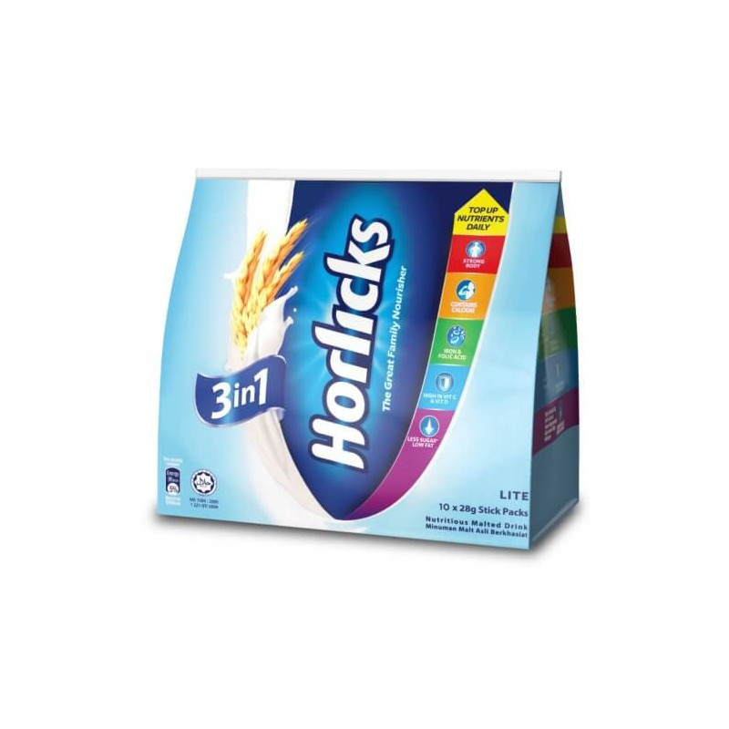 Horlicks 3 In 1 Lite Powder 10's x 28g