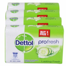 Dettol Lasting Fresh Bar Soap 3+1x105g
