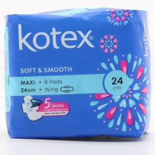 Kotex Soft & Smooth Maxi Wing 24cm 8s