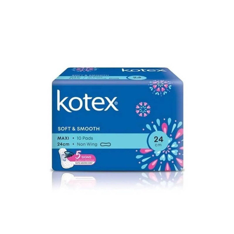 Kotex Soft & Smooth Maxi Non Win 24cm 10s