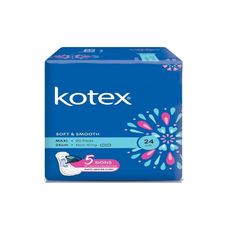 Kotex Soft & Smooth Maxi Non Wing 24cm 20s
