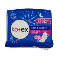 Kotex Soft & Smooth Maxi Night Wing 32cm 6s