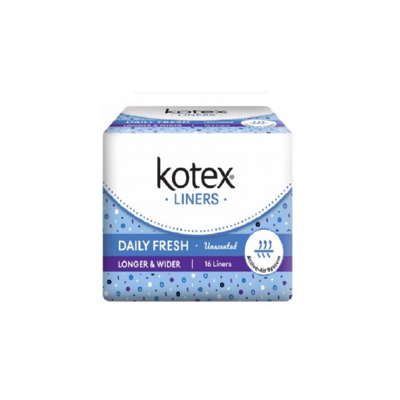 Kotex Daily Fresh Pantiliners Unscented 16s