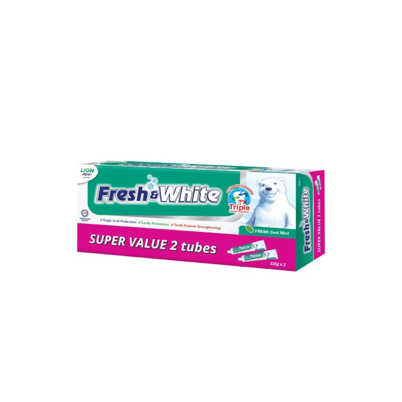 Fresh & White Fresh Cool Mint Toothpaste 225g x 2