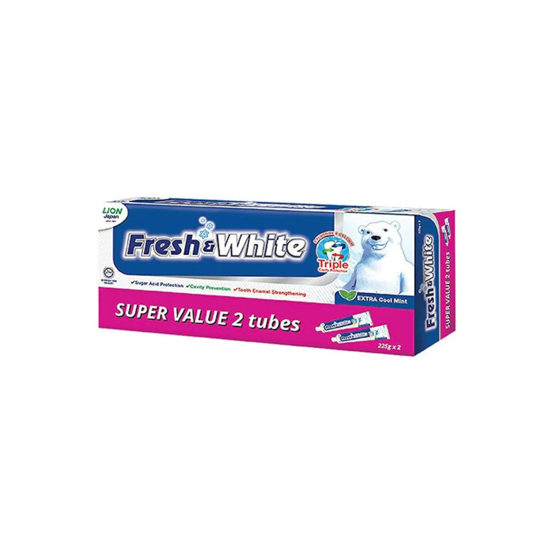 Fresh & White Extra Cool Mint Toothpaste 225g x 2