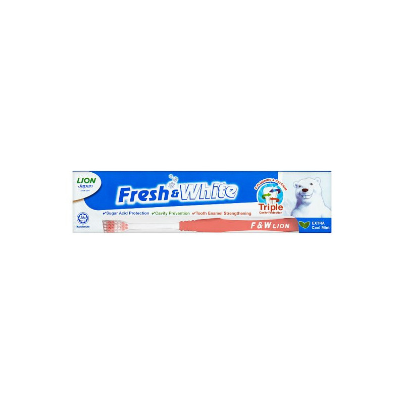 Fresh & White Fresh Cool  Mint Toothpaste 160g Free Toothbrush