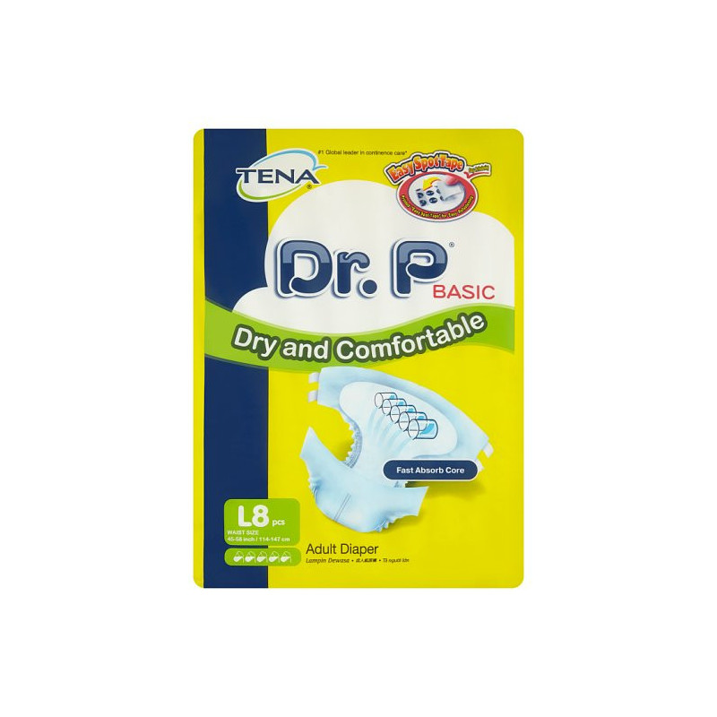 Dr.P Basic Dry and Comfortable Adult Diaper L 114-147cm 8pcs
