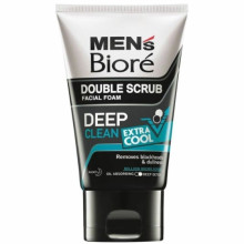 Biore Mens Extracool Double Scrub Facial Foam 100g