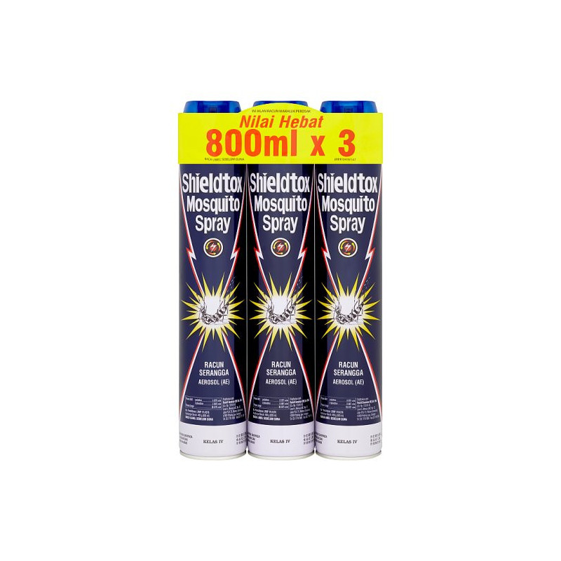 Shieldtox Mosquito Spray Aerosol 3 x 800ml