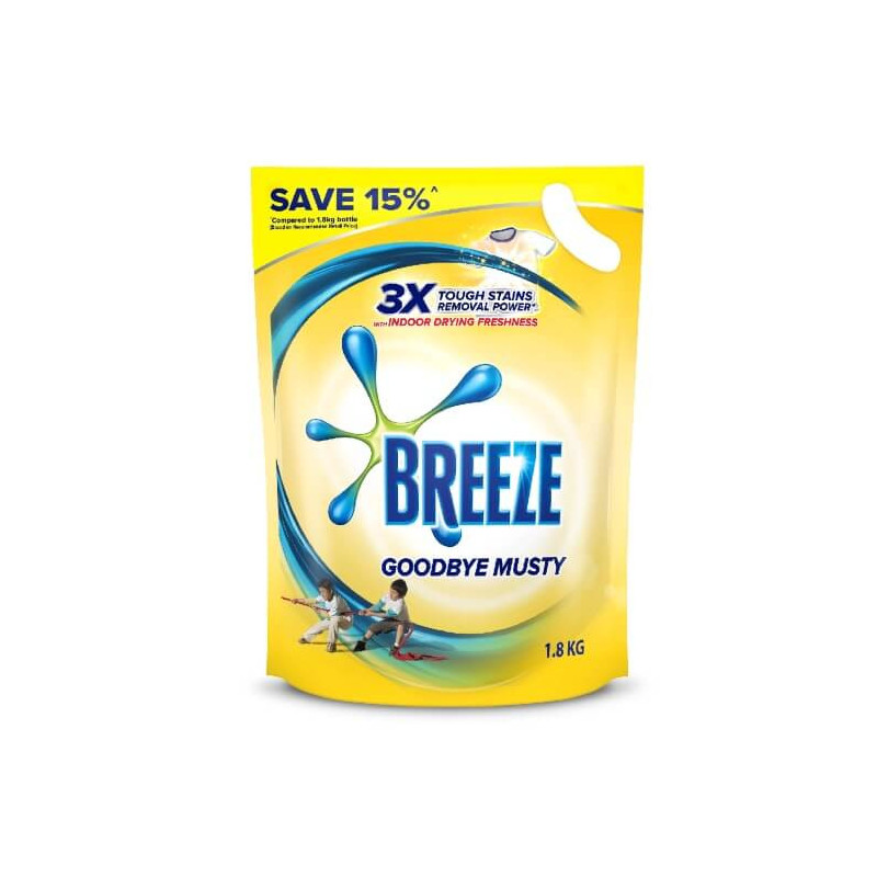 Breeze Goodbye Musty Liquid Detergent Refill Pack 1.8kg