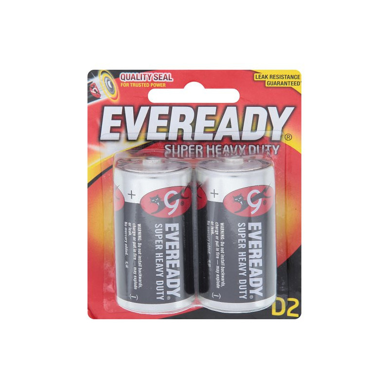 Eveready Super Heavy Duty D 1.5V Battery 2pcs