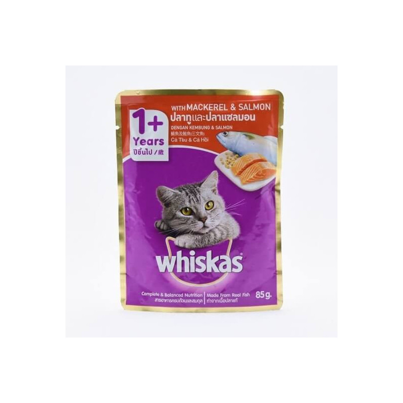 Whiskas Pouch Markerel & Salmon 85g