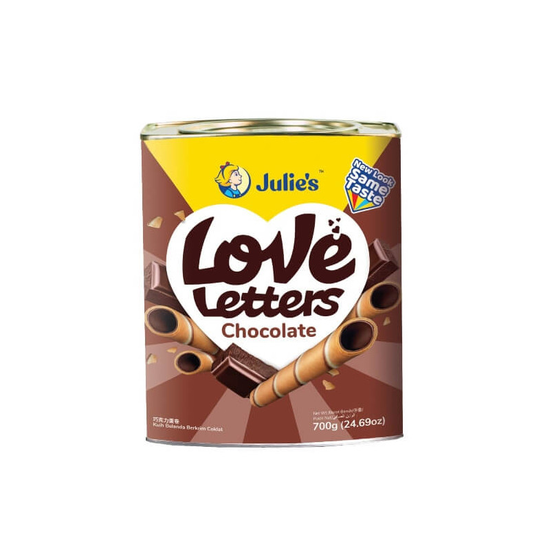Julie's Love Letter Chocolate 576g (32 packets) Jar