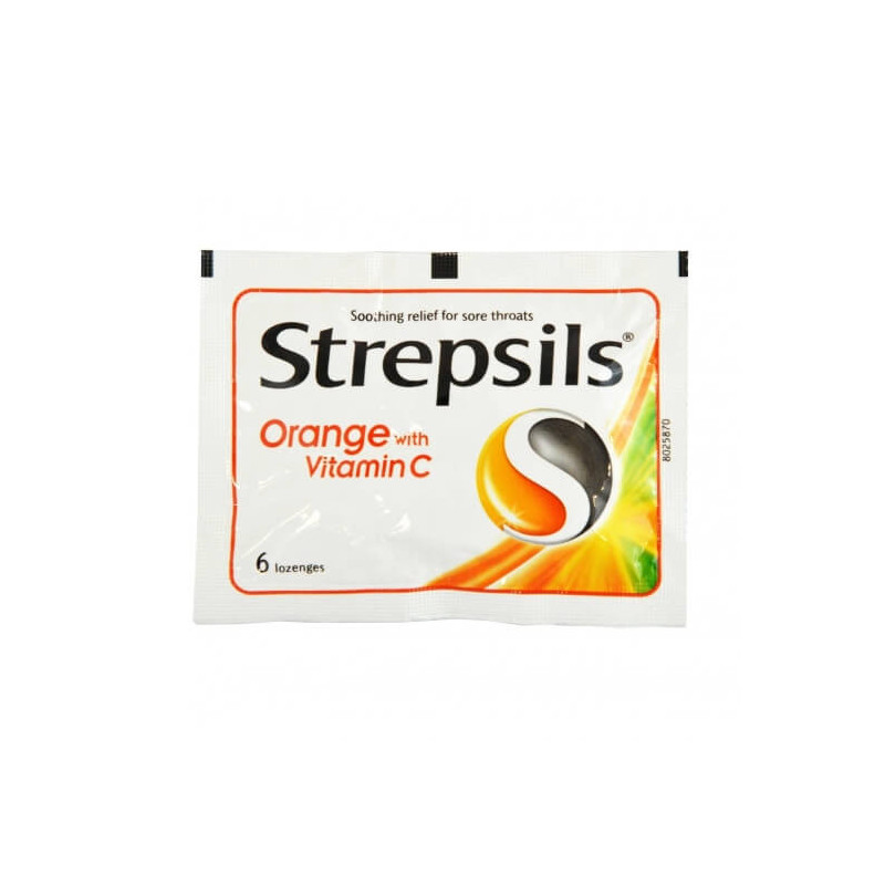 Strepsils Soothing Orange Vitamin-C Lozenges 6's